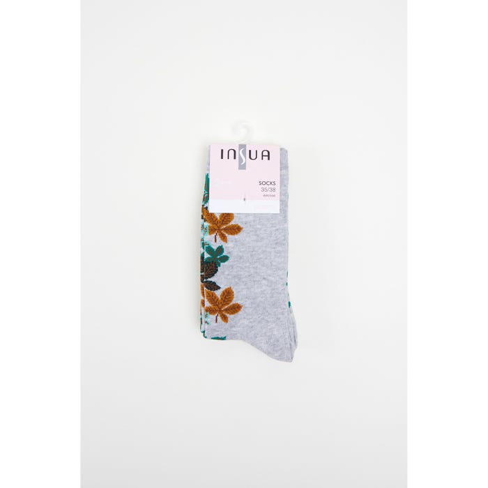 inSua-2-pack sokken bladeren rondjes - Insua