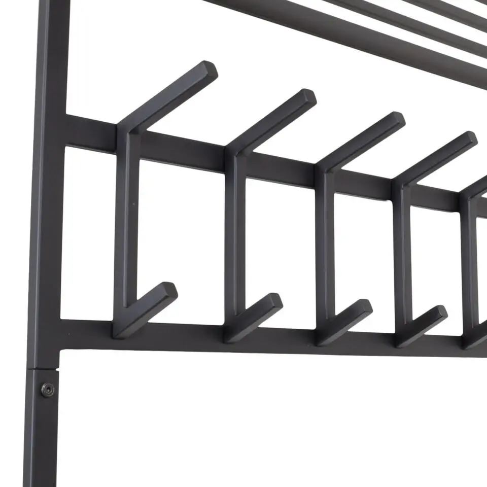 LOFT42 Kapstok Jaimy - Zwart – Metaal – 6 dubbele haken - 80x80x30