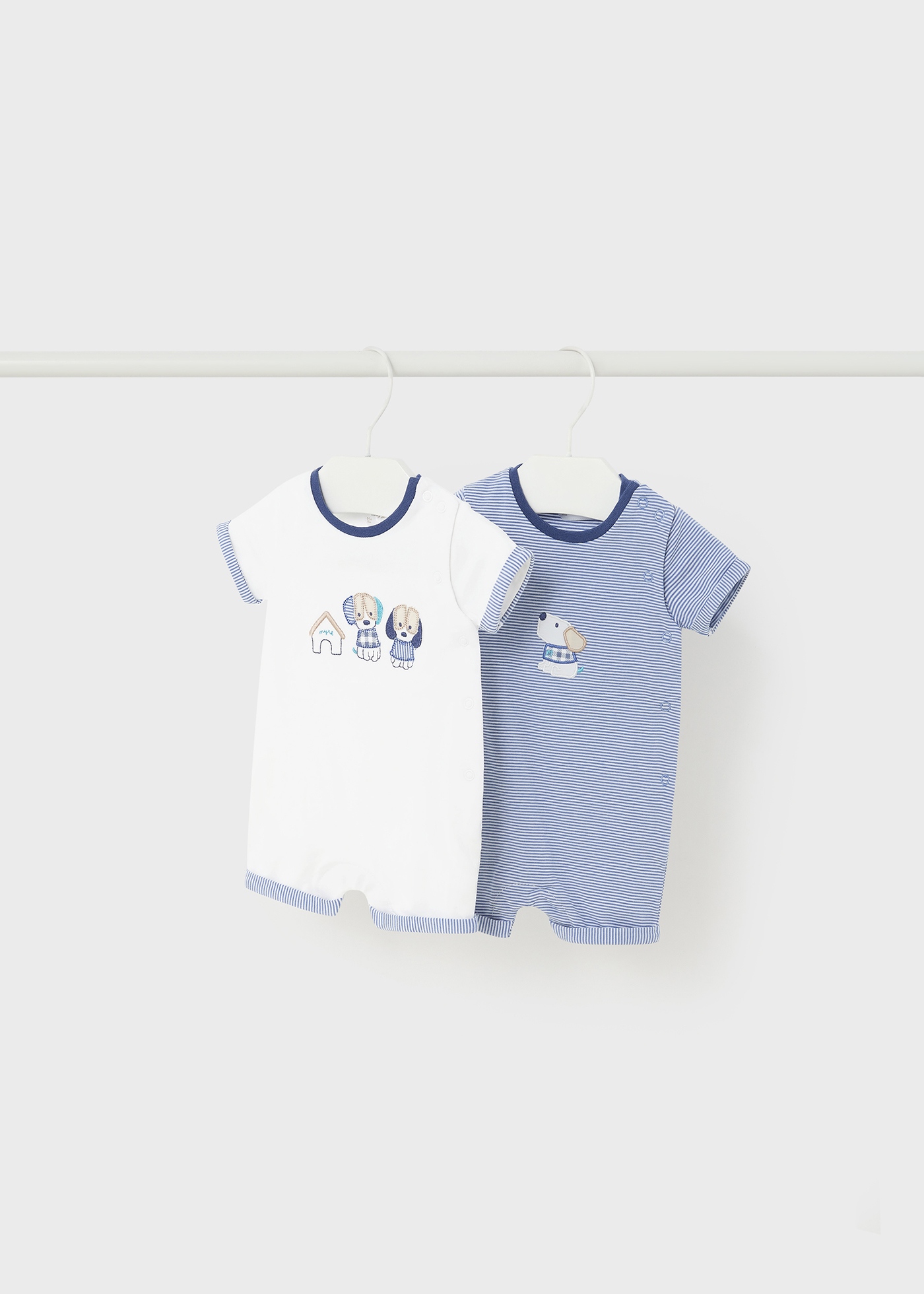 Conjunto de 2 macacões Better Cotton para recém-nascidos, azul celeste