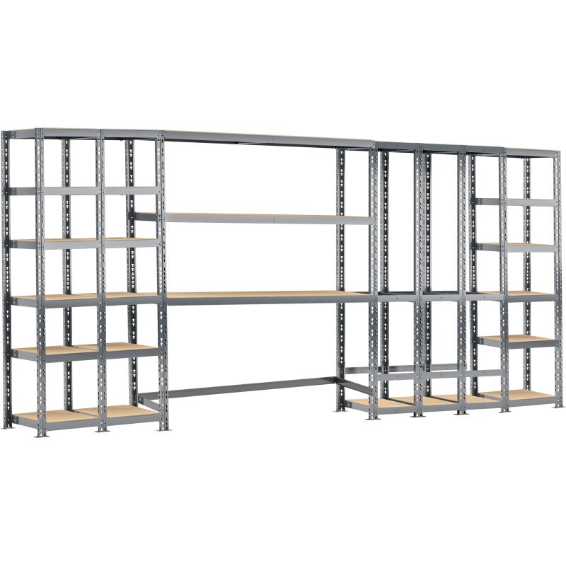 Rayonnage MODULO - Module 5 étagères - 21 plateaux