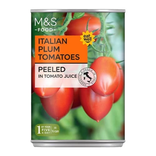 Marks & Spencer Pflaumentomaten geschält in Tomatensaft