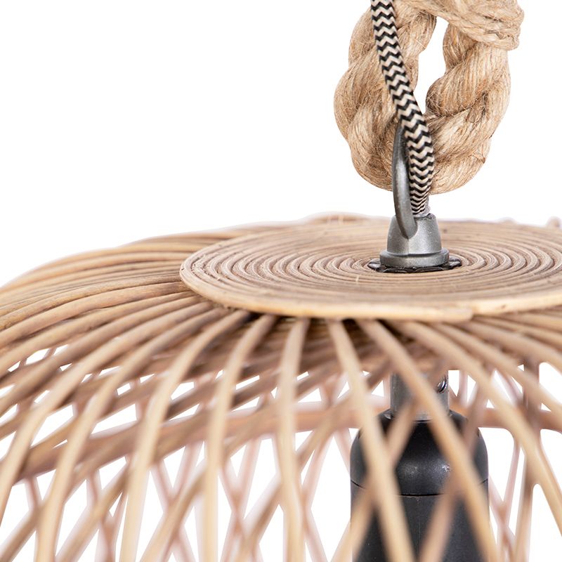 Smart landelijke hanglamp rotan incl. Wifi G125 lichtbron - Calamus