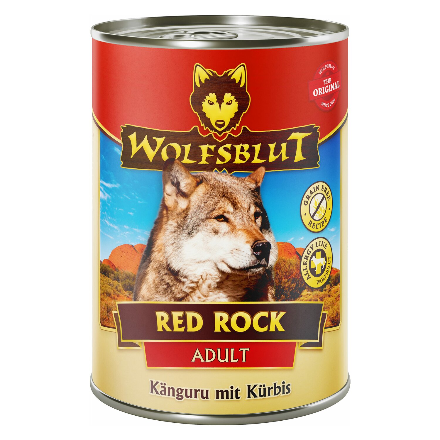 WOLFSBLUT Nassfutter Adult Red Rock - 395g - Känguru