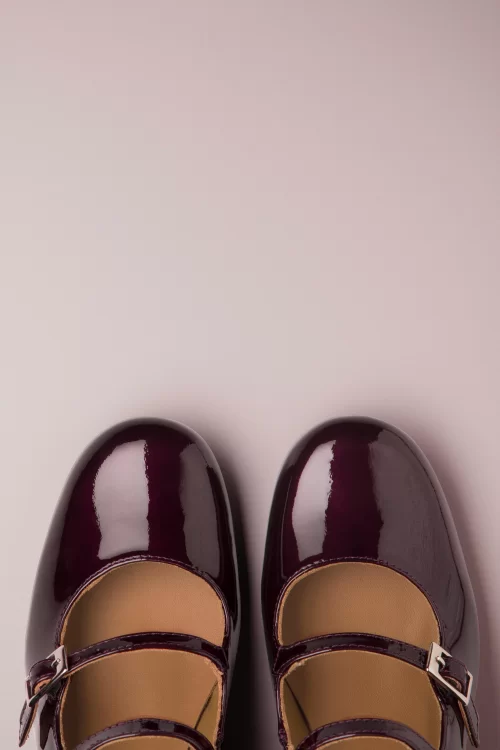 Nemonic Adriana Mary Jane pumps in wijnrood