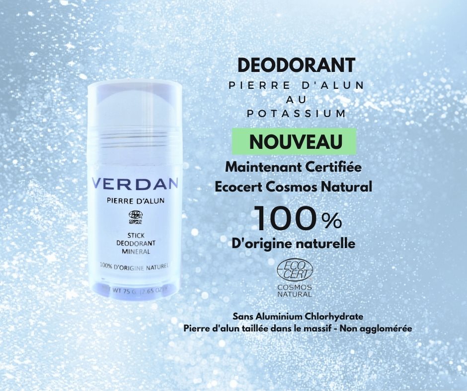 VERDAN Alaunstein Grad A  Marmor Deodorant Stick Mineral 100% natural origin Ecocert Stick 100 g