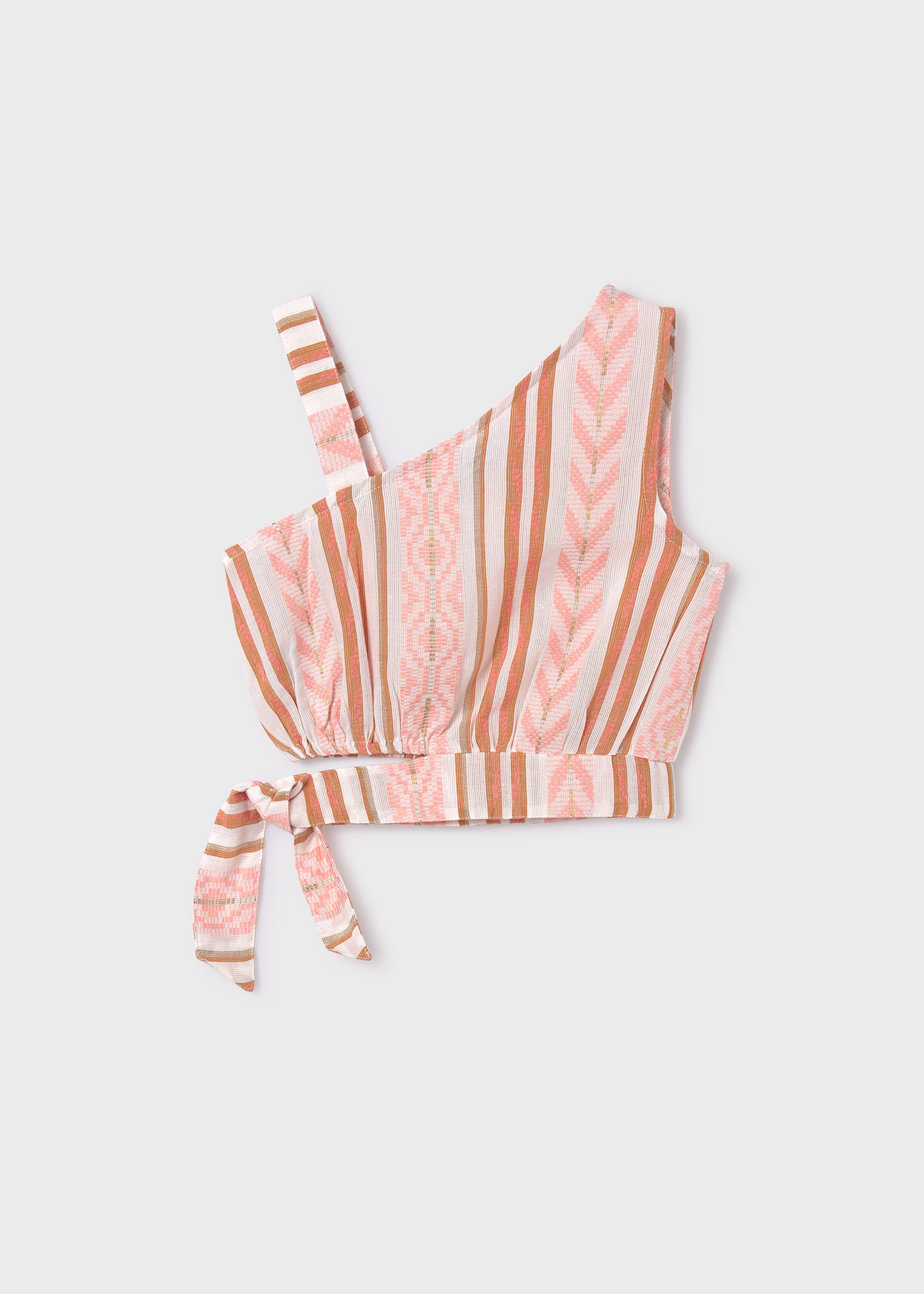 Blusa assimétrica em jacquard para meninas