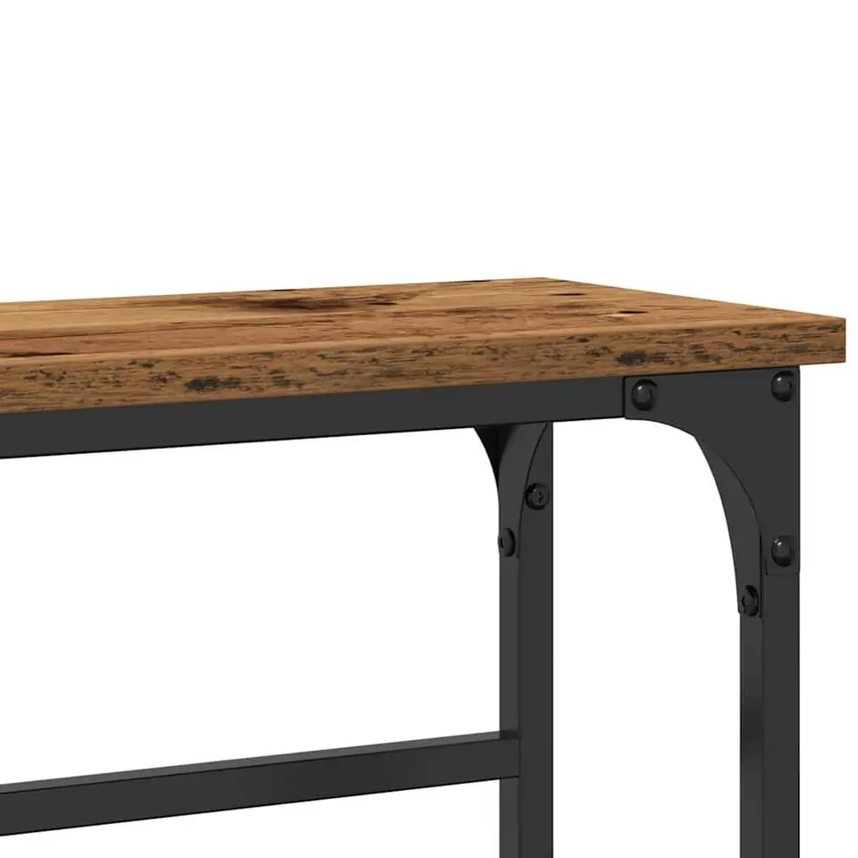 vidaXL - Sidetable - Oud hout - Gelaagd hout en metaal - 75x19.5x75 cm