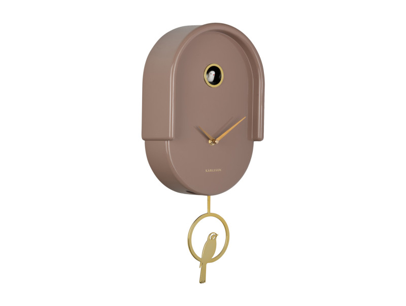 Wall Clock Tweet KA6069BR Mocha brown