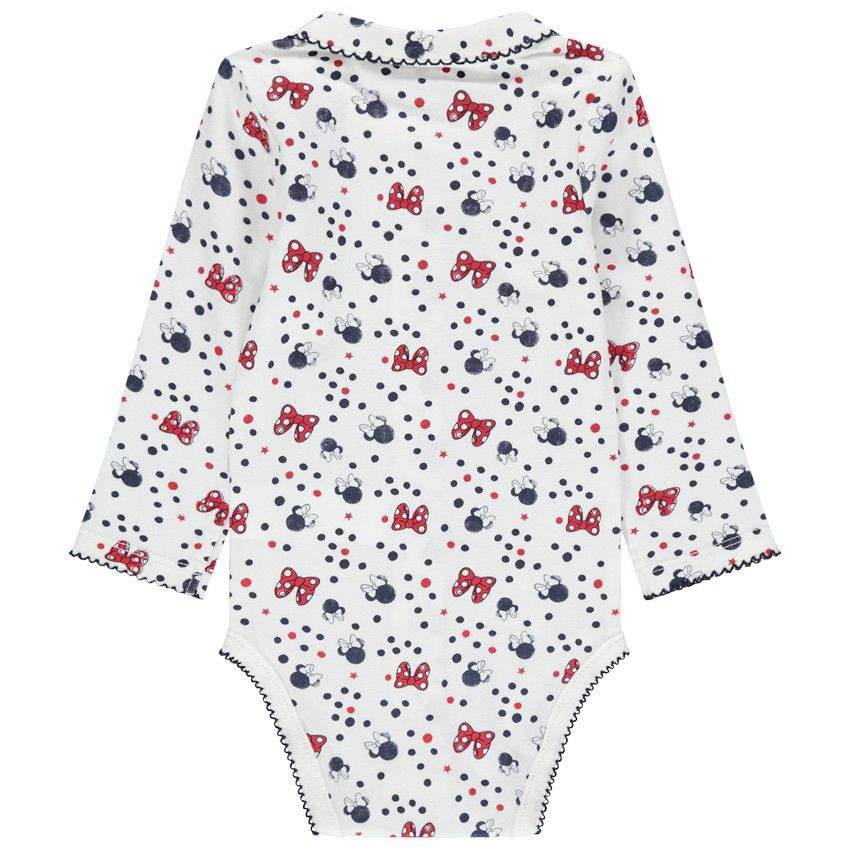 Body manches longues print Minnie Disney all-over - Ecru