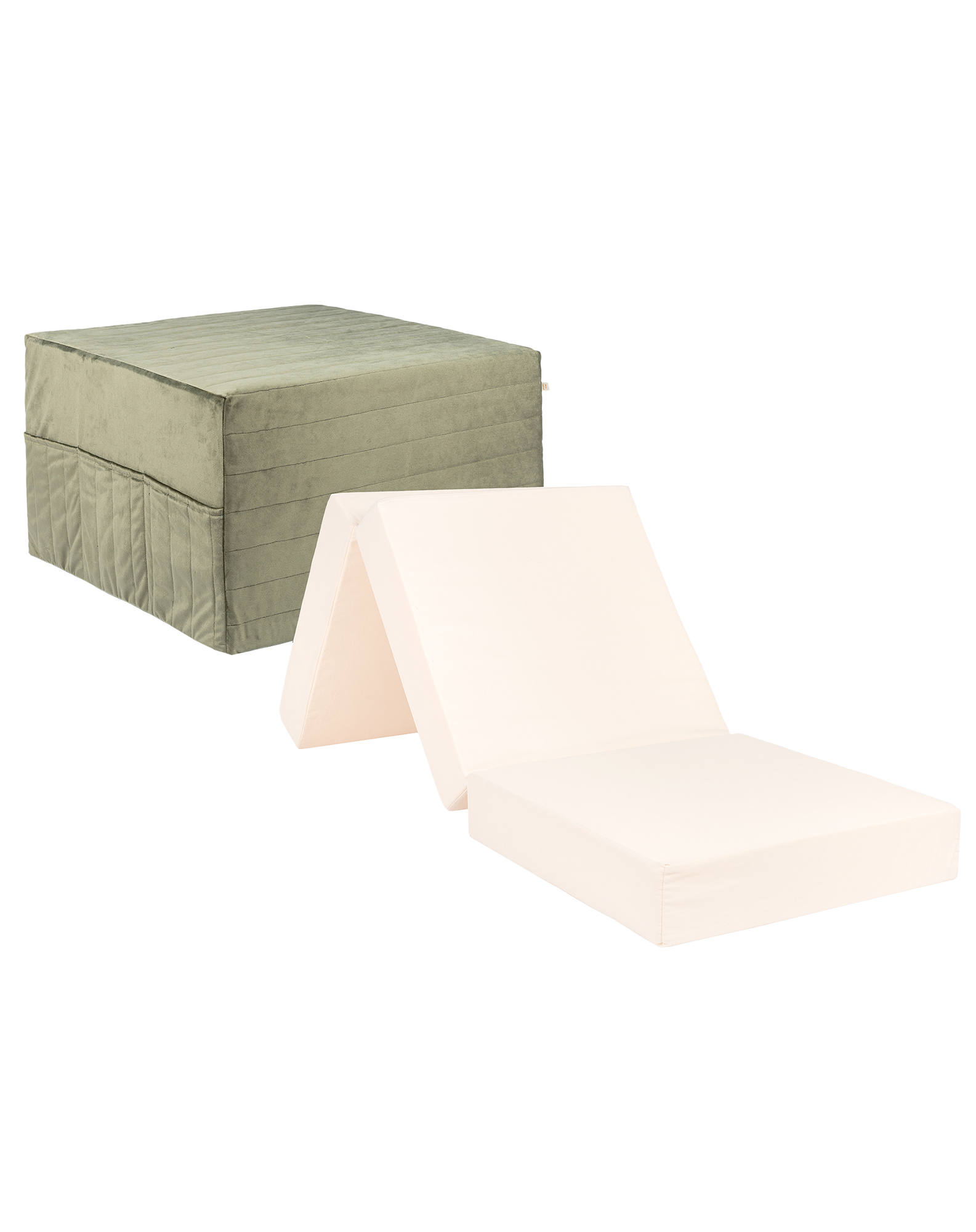 Lit d'appoint pliable eco-velours | Vert