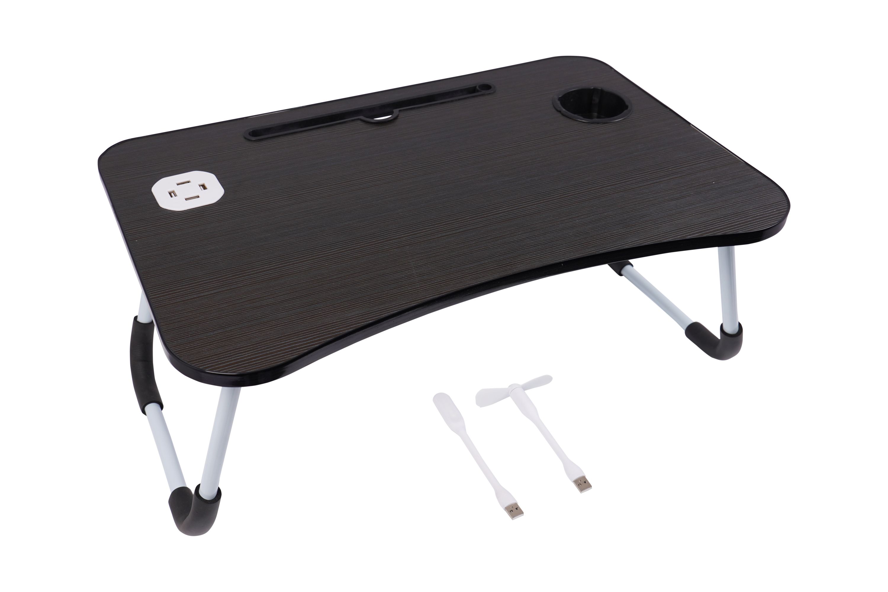 Klapptisch multifunktional mit USB schwarz