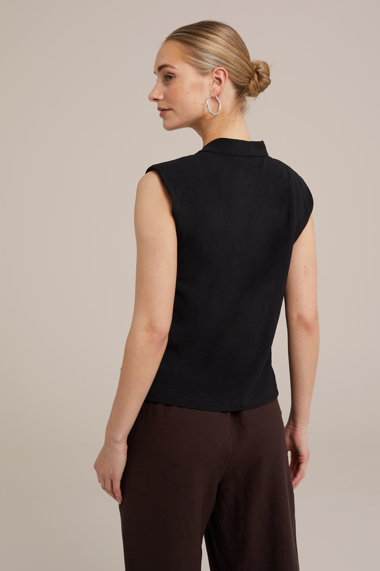 overslagtop WE Fashion Zwart