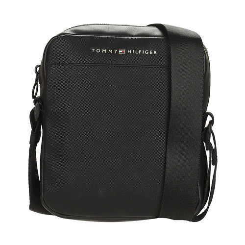 Tommy Hilfiger - TH PIQUE PU MINI REPORTER - Noir