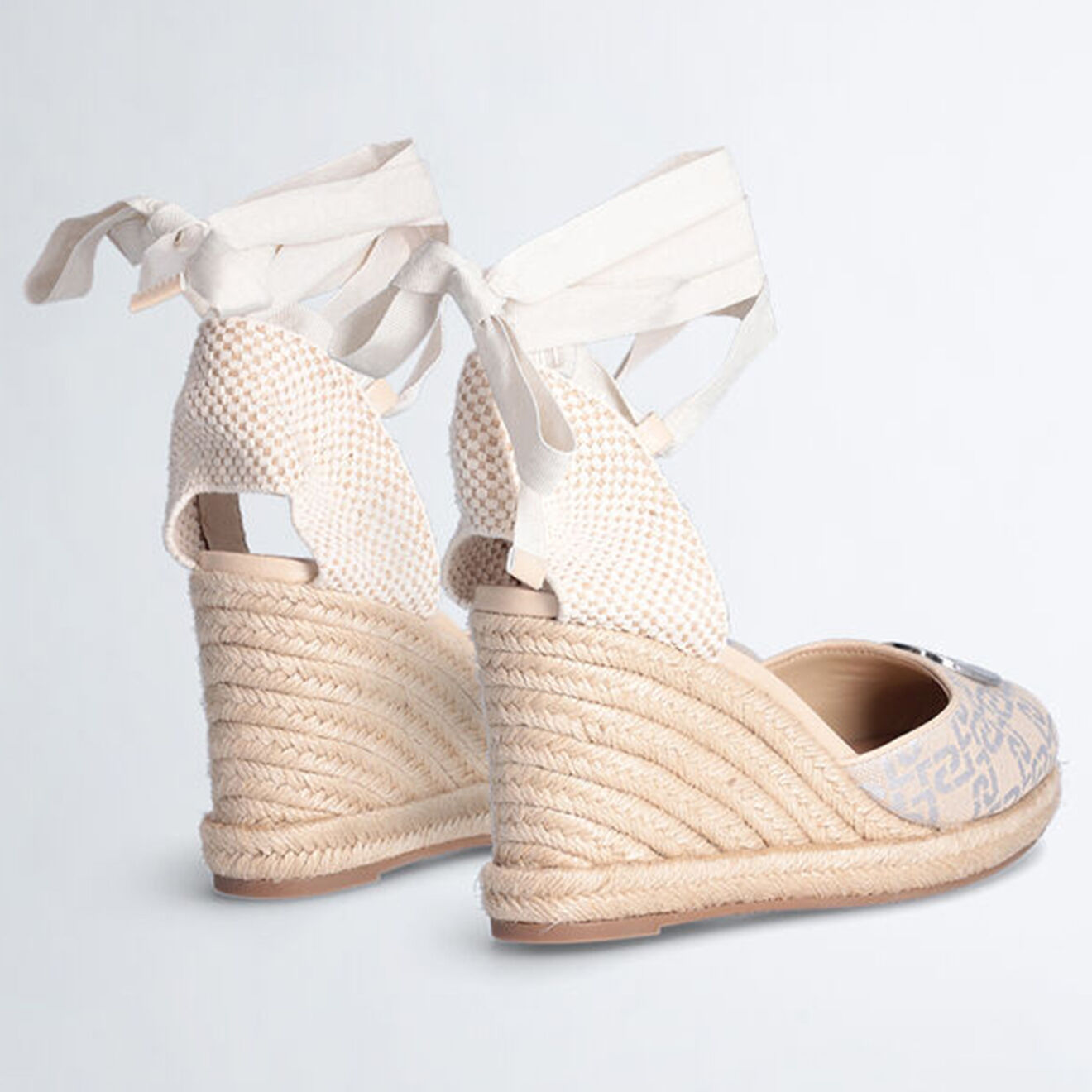 Liu-Jo Espadrilles compensées Damita beige/argenté - Talon 9 cm