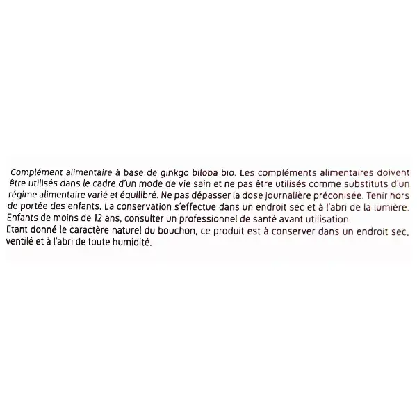 Nat & Form Ginkgo Biloba Orgânico Ecológico 200 cápsulas