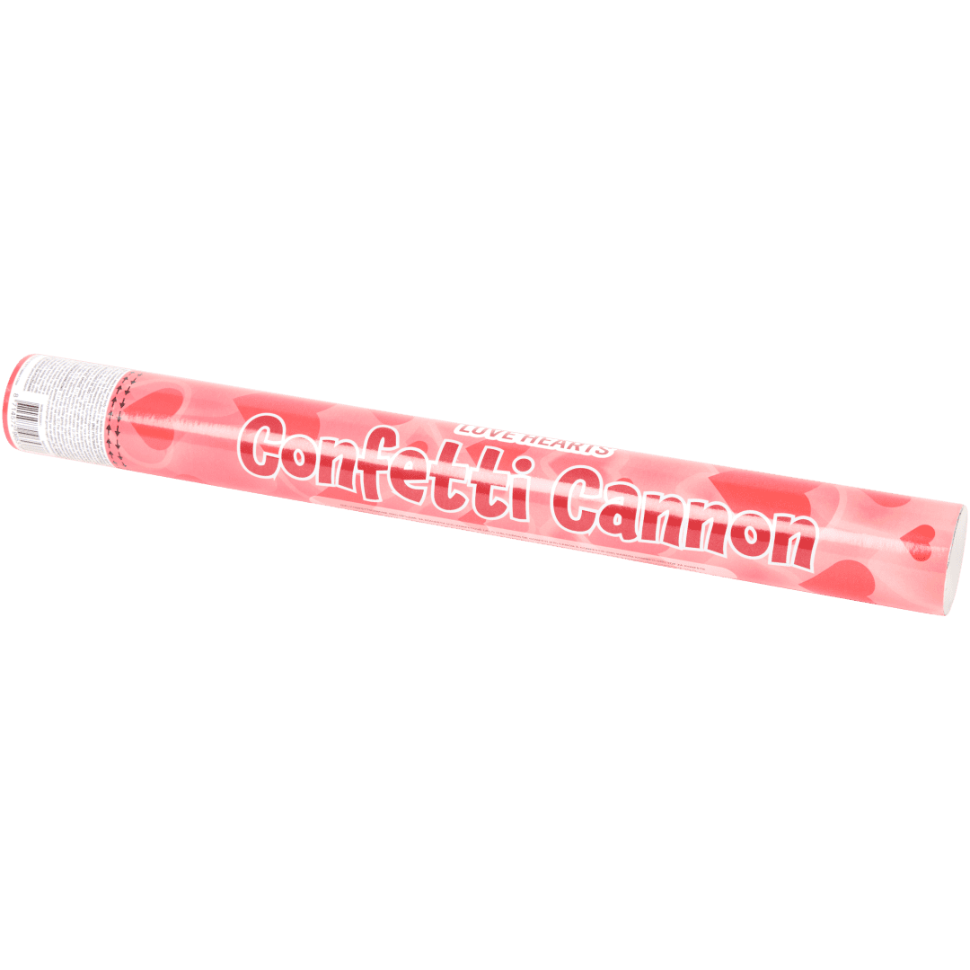 Confettikanon met hartjes 38 cm