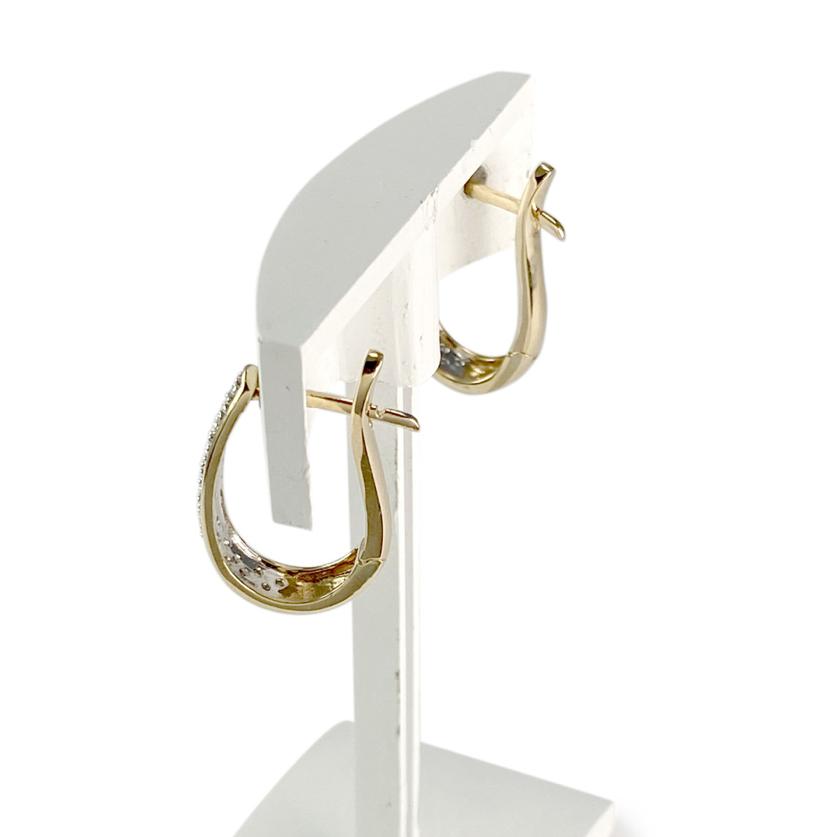 Boucles d'oreilles d'occasion or 750 jaune diamants