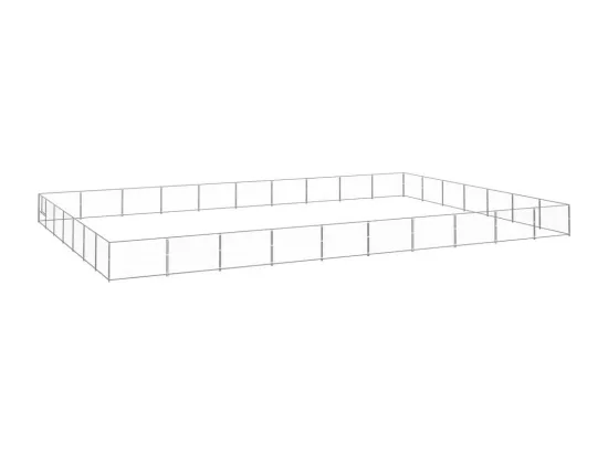 Chenil extérieur cage enclos argenté 1000 x 700 x 70 cm 02_0000299