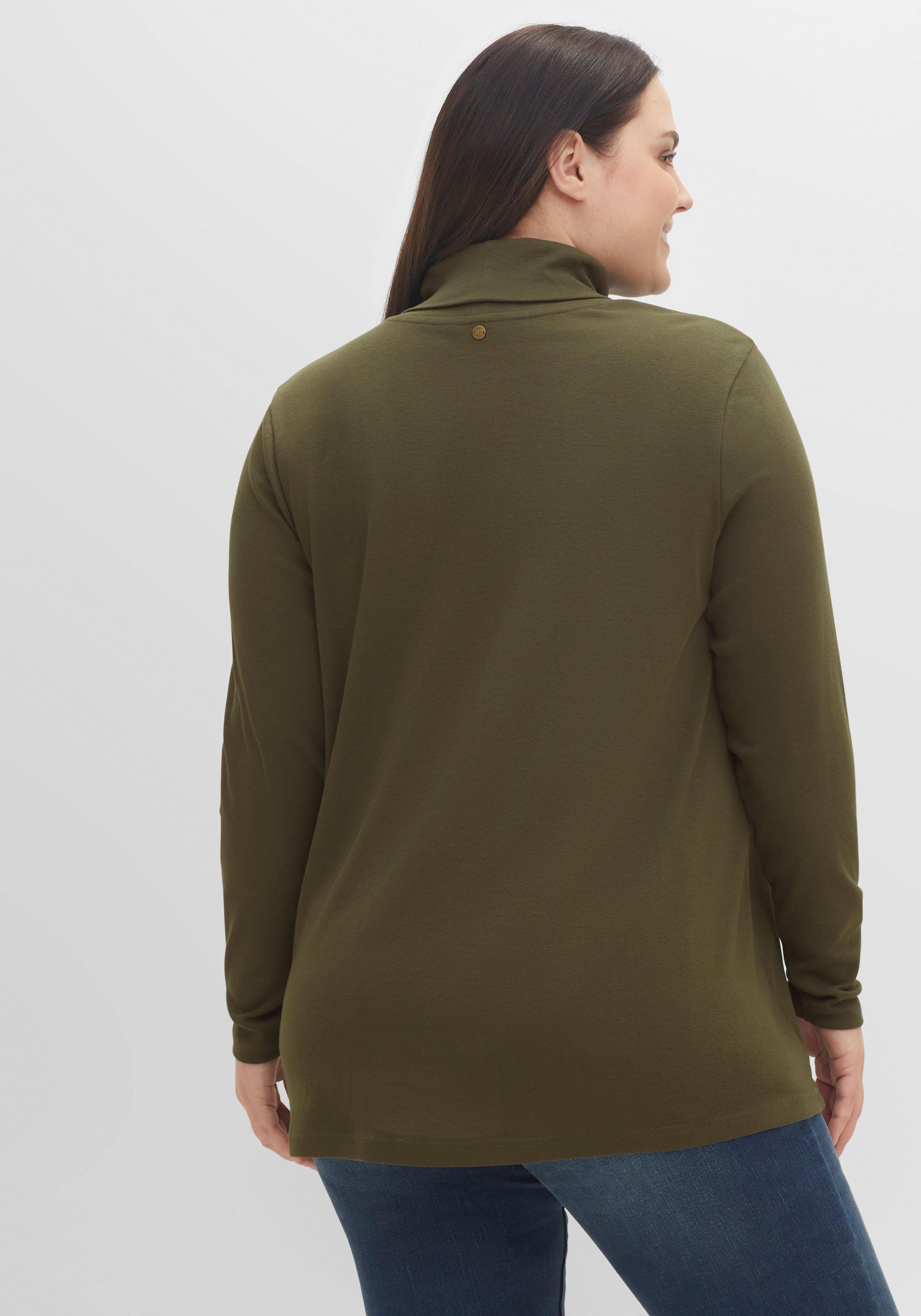 Langarmshirt mit Rollkragen, in A-Linie