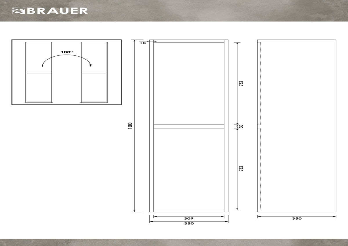 Brauer Adore kolomkast 160cm wit glans