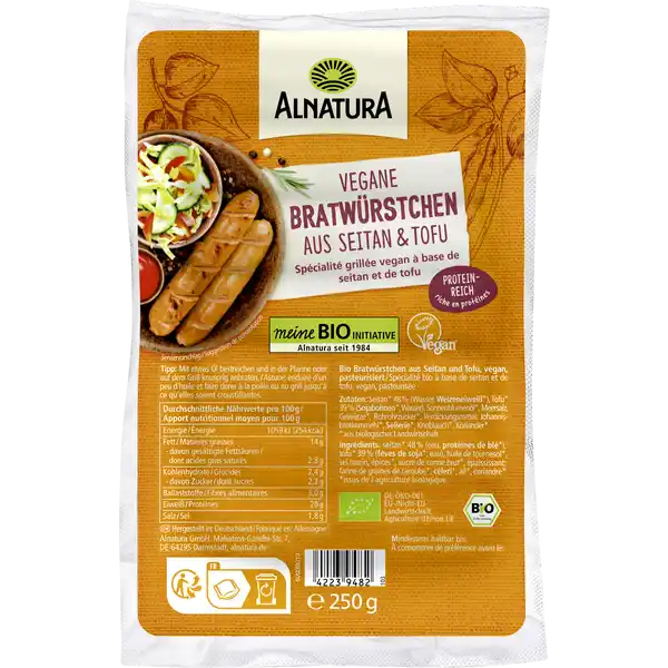 Bio vegane Bratwürstchen aus Seitan & Tofu