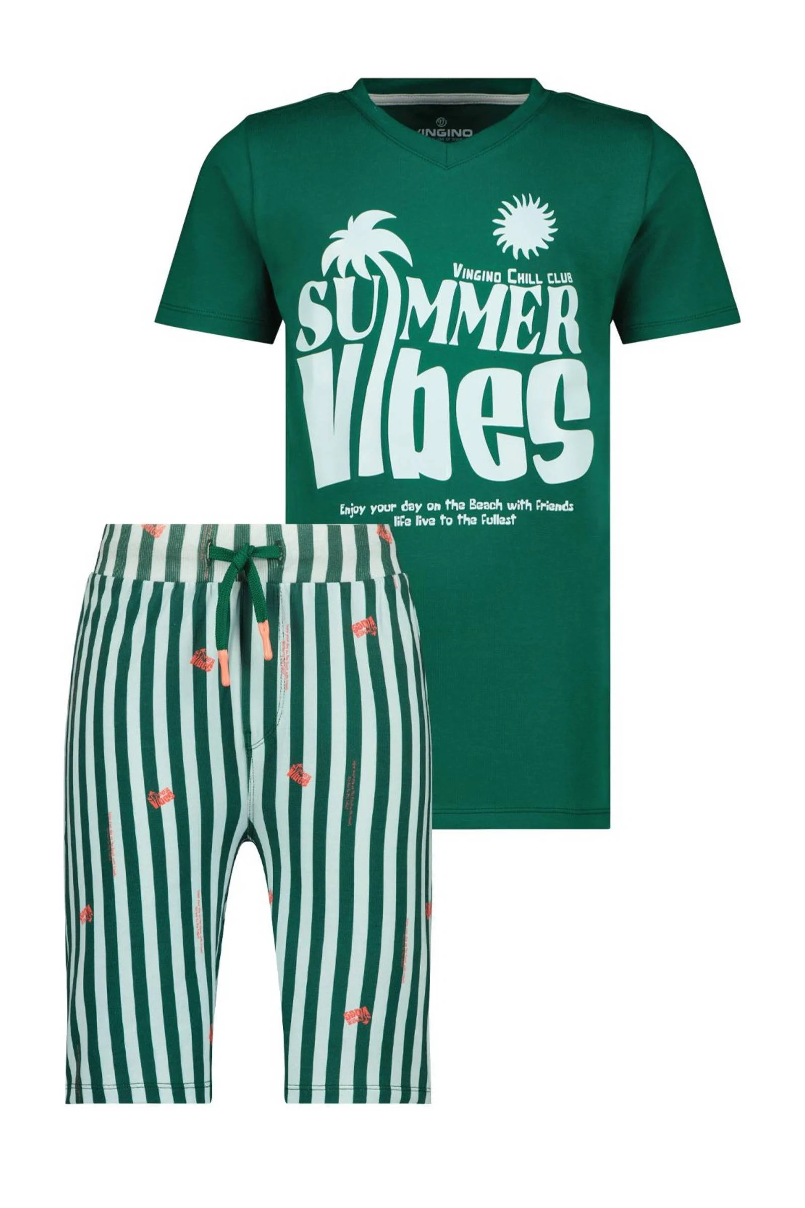 Vingino shortama Winio groen/wit