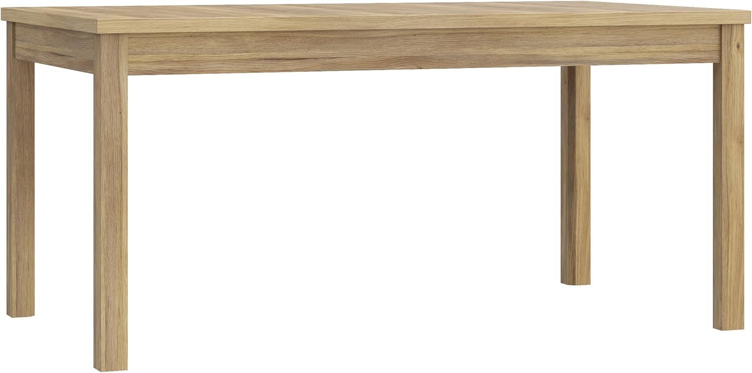 Forte Saitama Esstisch 160, moderner Esszimmertisch, ausziehbar, Holzwerkstoff, Mauvella Eiche Holzdekor, 160,4 cm (207 cm) breit x 76,6 cm hoch x 90 cm tief