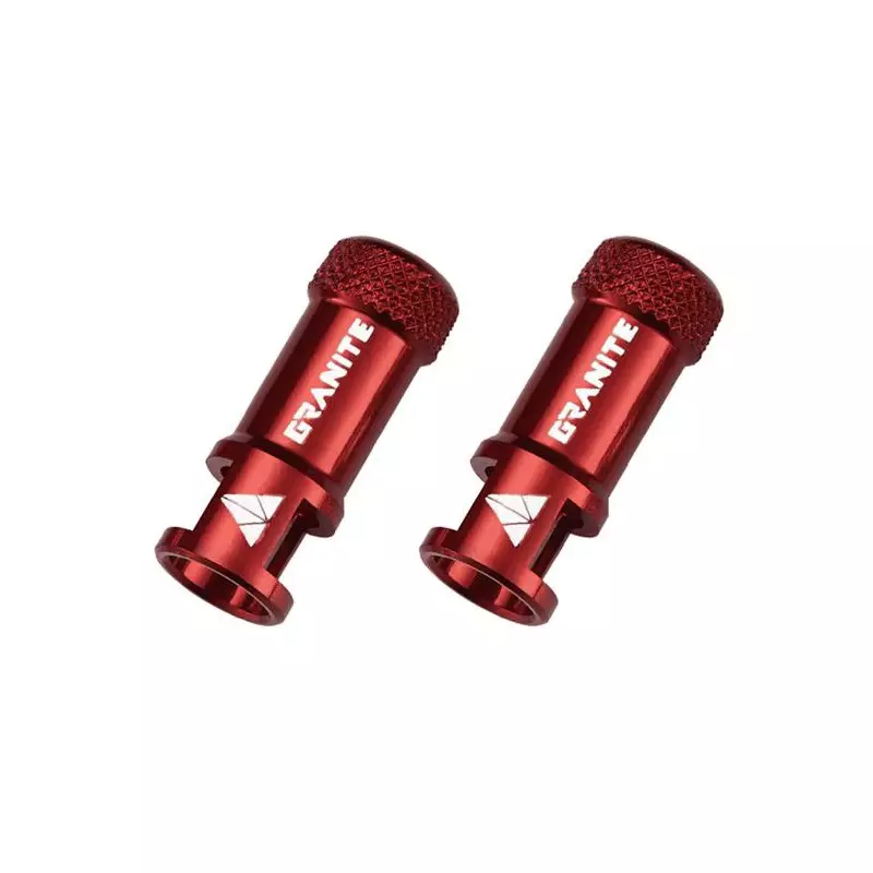 GRANITE Bouchons de valve CNC/demonte obus rouge Juicy Nipples