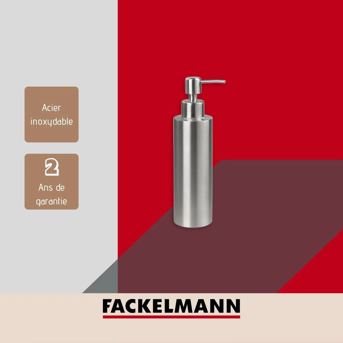 Distributeur de savon moderne gris 20,5 cm Tecno Fackelmann