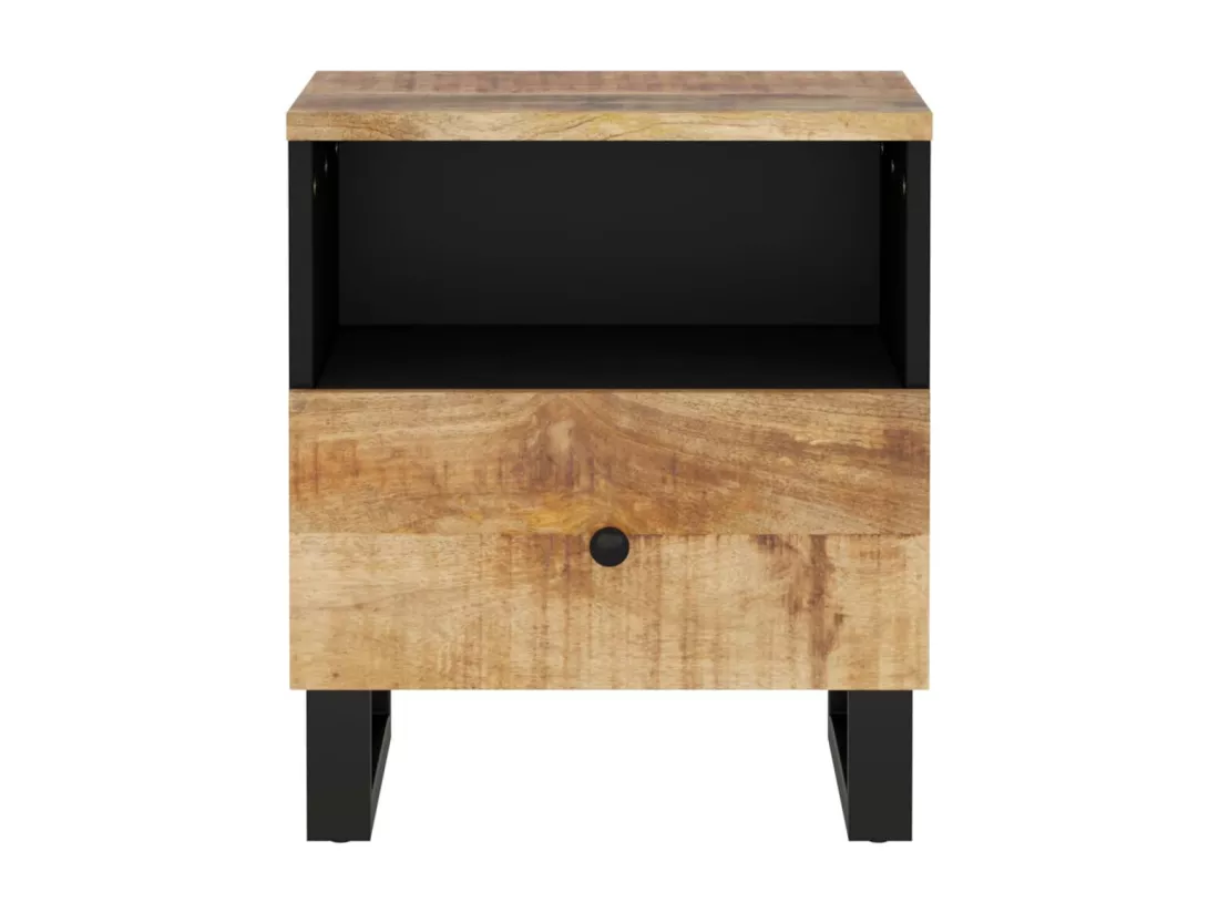 Tables de chevet 2 pièces Bois de manguier solide et d'ingénierie