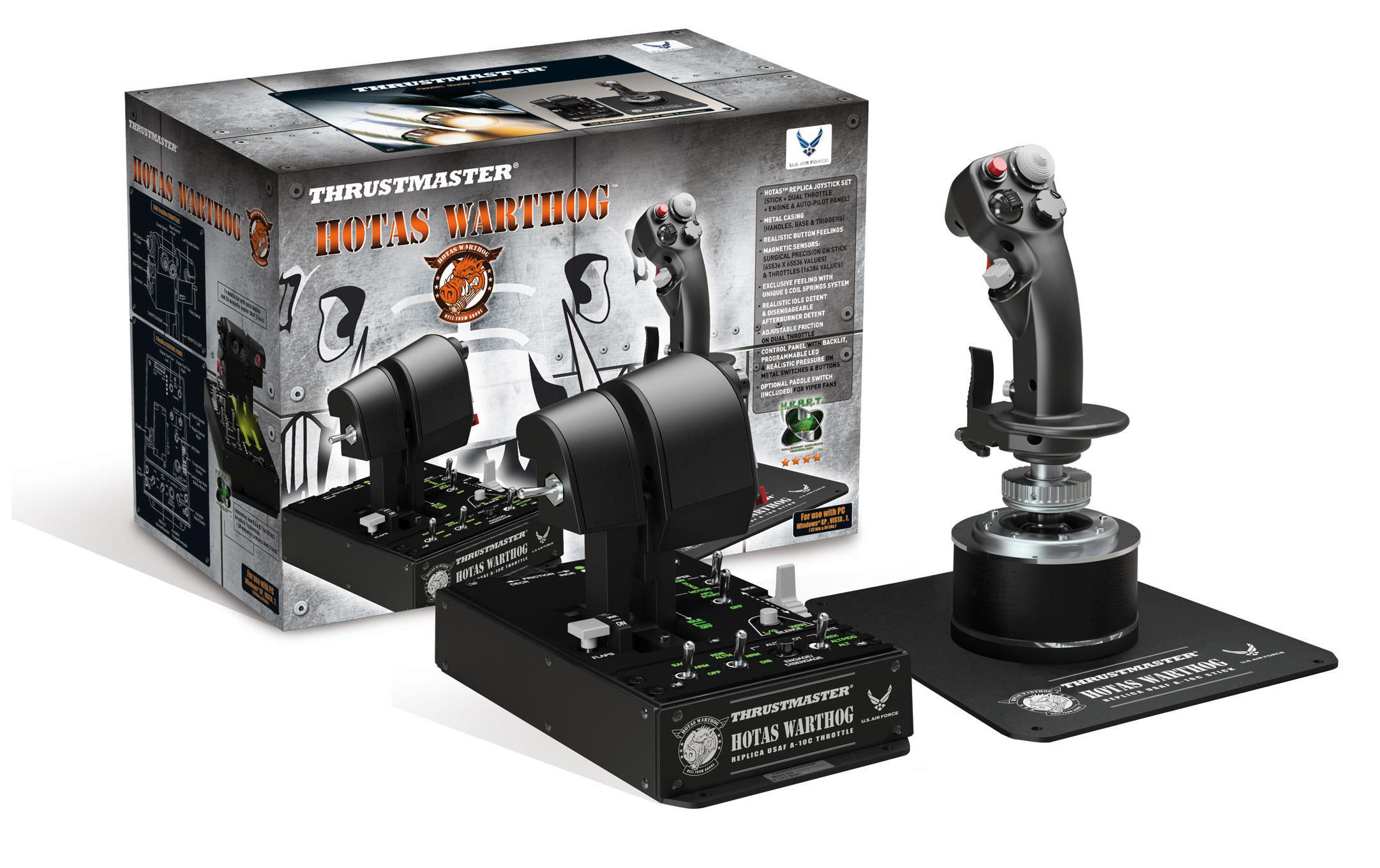 Joystick Hotas Warthog Flight Stick + Dual Throttle<br>U.S. Air Force A-10C HOTAS Replika Joystick-Pack