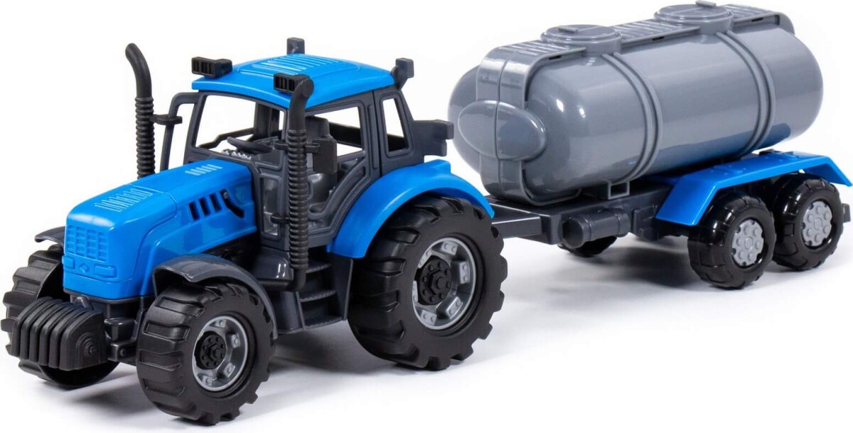 Legetøjs Traktor Med Vogn - Til Børn - Polesie - Blå - 37 CM