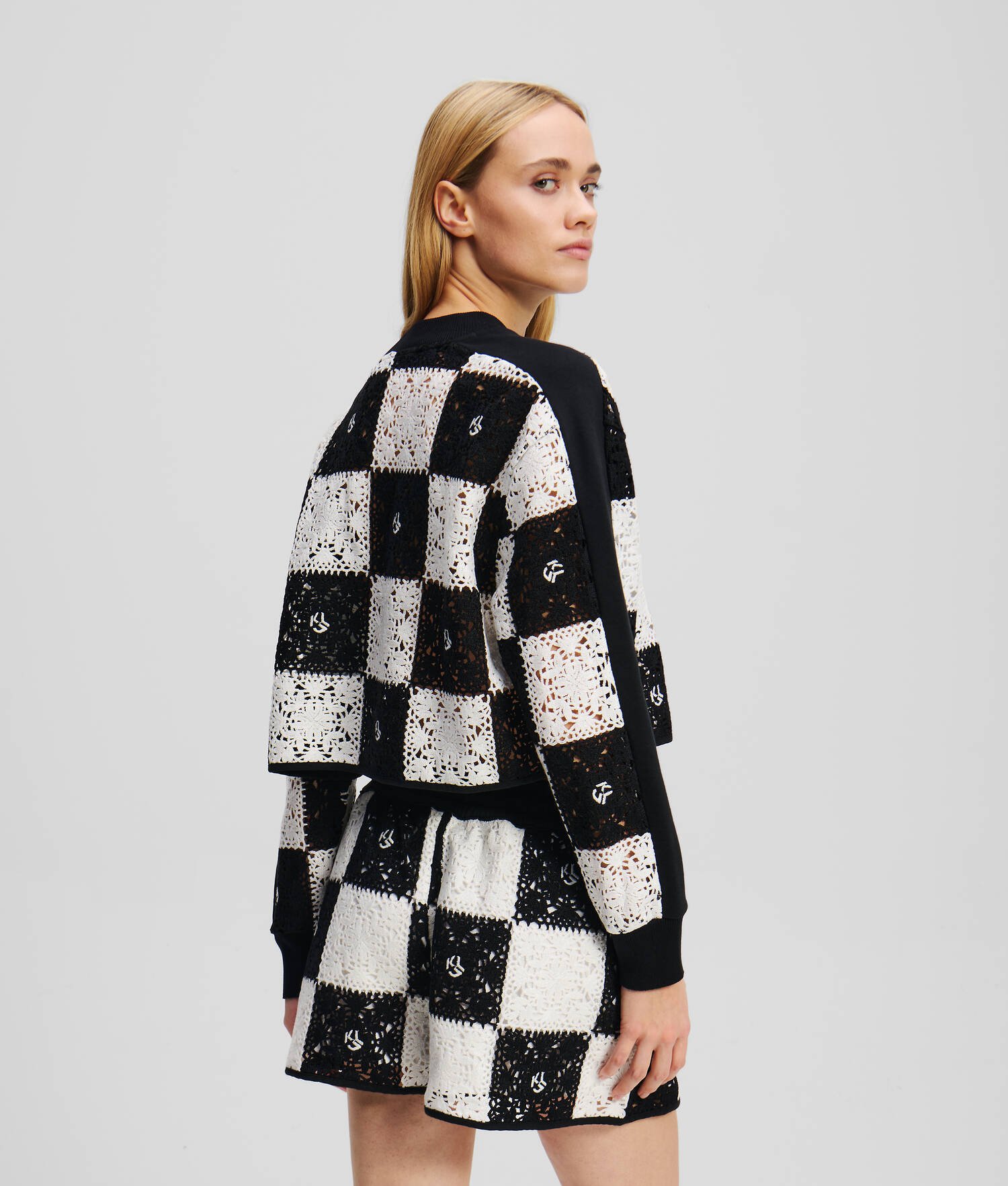 PULL EN CROCHET - Noir/Blanc