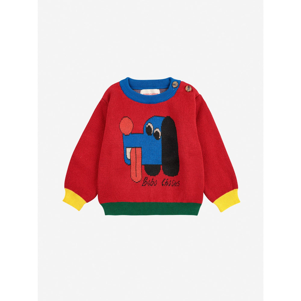 Køb Bobo Choses Red Doggy Mate Jacquard Jumper