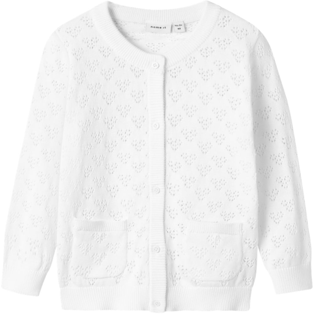 Køb Name It Bright White Felotte Strik Cardigan