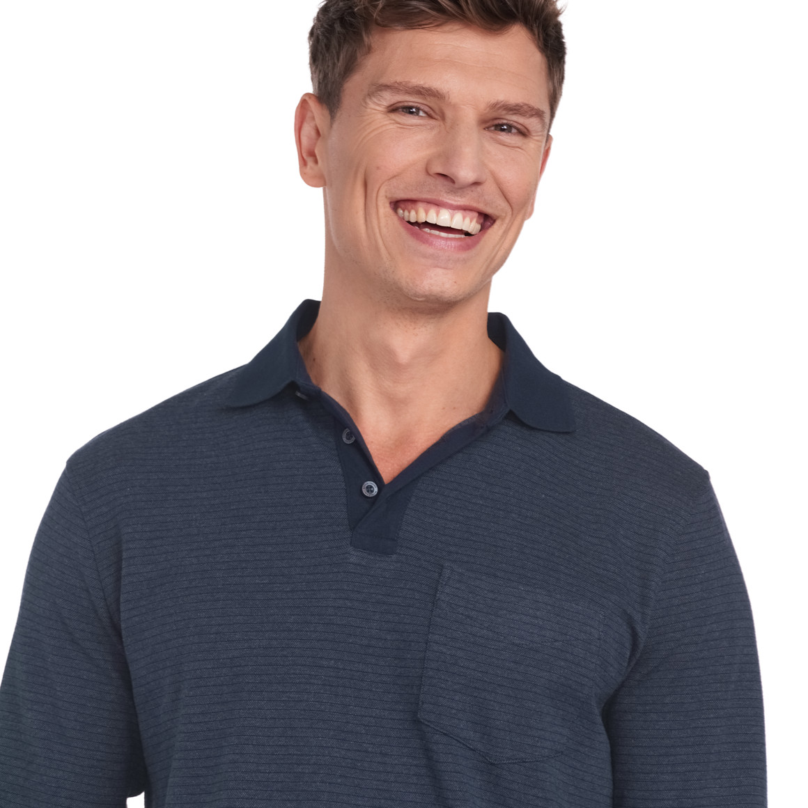 VanVaan Herren Poloshirt mit leichten Streifen dunkelblau