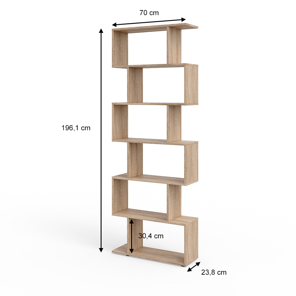 Vicco Raumteiler Levio Bücherregal Standregal Aktenregal Hochregal Regal Sonoma