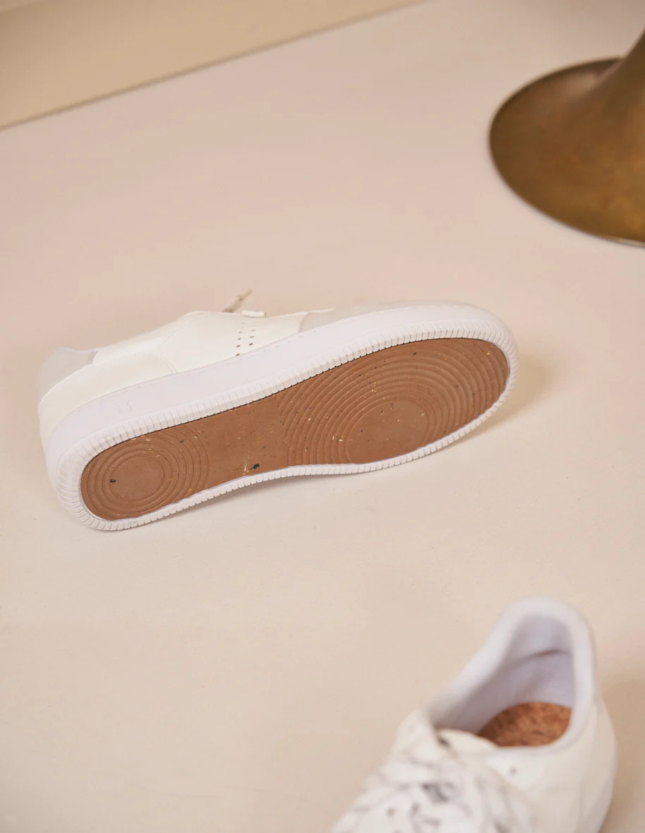 Baskets basses Maxence H - Cuir vegan blanc gris