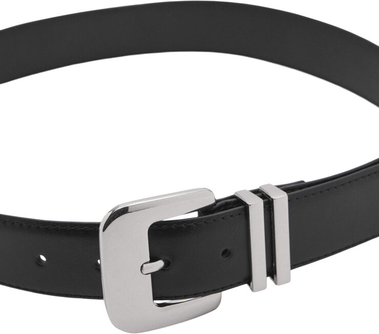 MANGO Square buckle belt Black