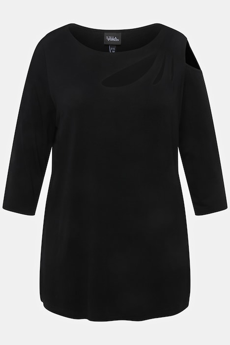 Shirt, Cut-Outs, A-Linie, U-Boot-Ausschnitt, 3/4-Arm
