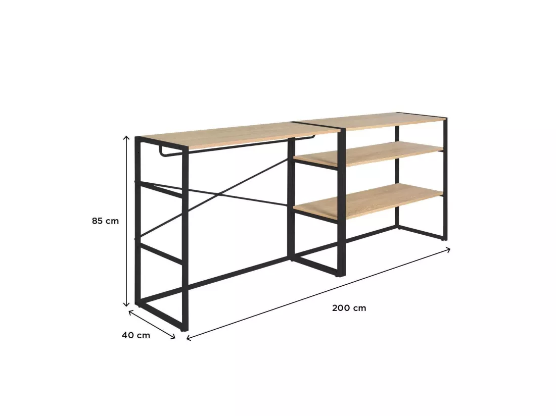 Portants vêtements sous combles modulables noirs - Lot de 2