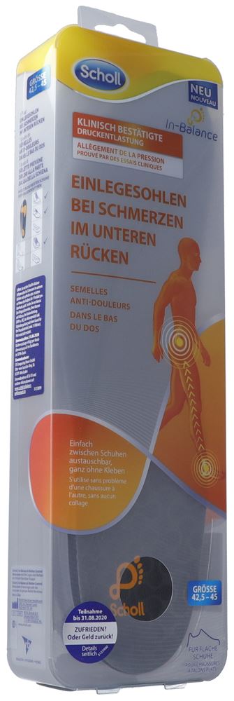 SCHOLL In-Balance Einlegesohle 42.5-45 bei Schmerzen im unteren Rücken 2 Stk