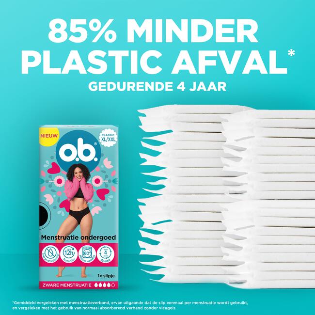o.b.® Herbruikbaar Menstruatie Ondergoed Zwart XL/XXL