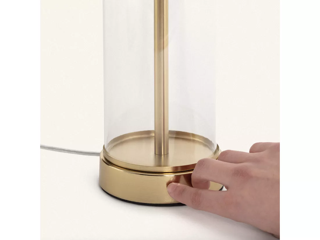 Lampe à Poser Métal et Verre Malta avec Interrupteur Tactile Laiton