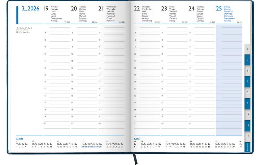 Wochenagenda 21 x 26 cm, 2026, SchwarzManagertimer