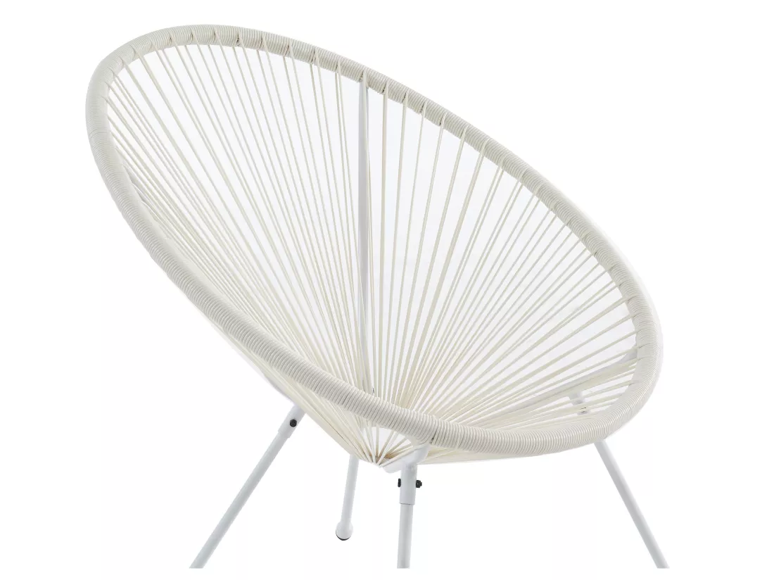Salon de jardin en fils de résine tressés : 2 fauteuils et une table - Blanc - ALIOS III de MYLIA