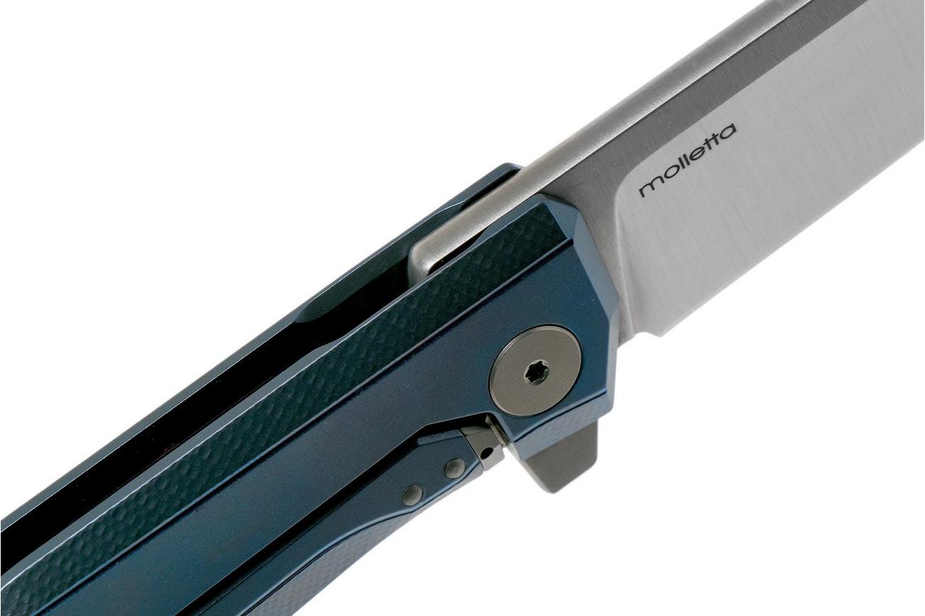 LionSteel Myto MT01-BL Blue Titanium zakmes, Molletta design