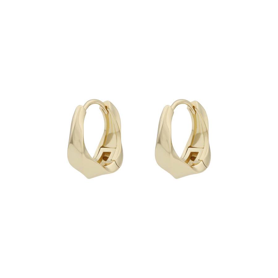 Snö Of Sweden Kansas Small Ring Earrings Plain Gold 15mm