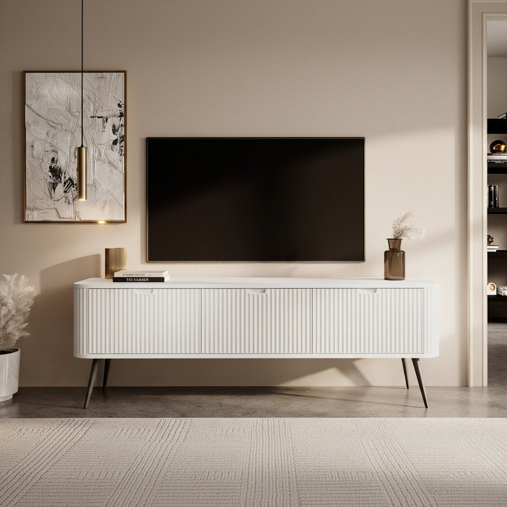 Zakari - TV-Meubel met 3 deuren - Wit - 168 cm