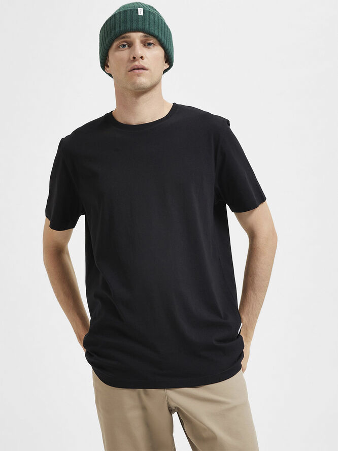 Selected Homme SLHASPEN SS O-NECK TEE W NOOS Sort